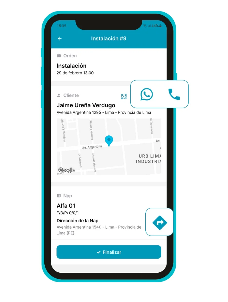 Geolocalización wispro app